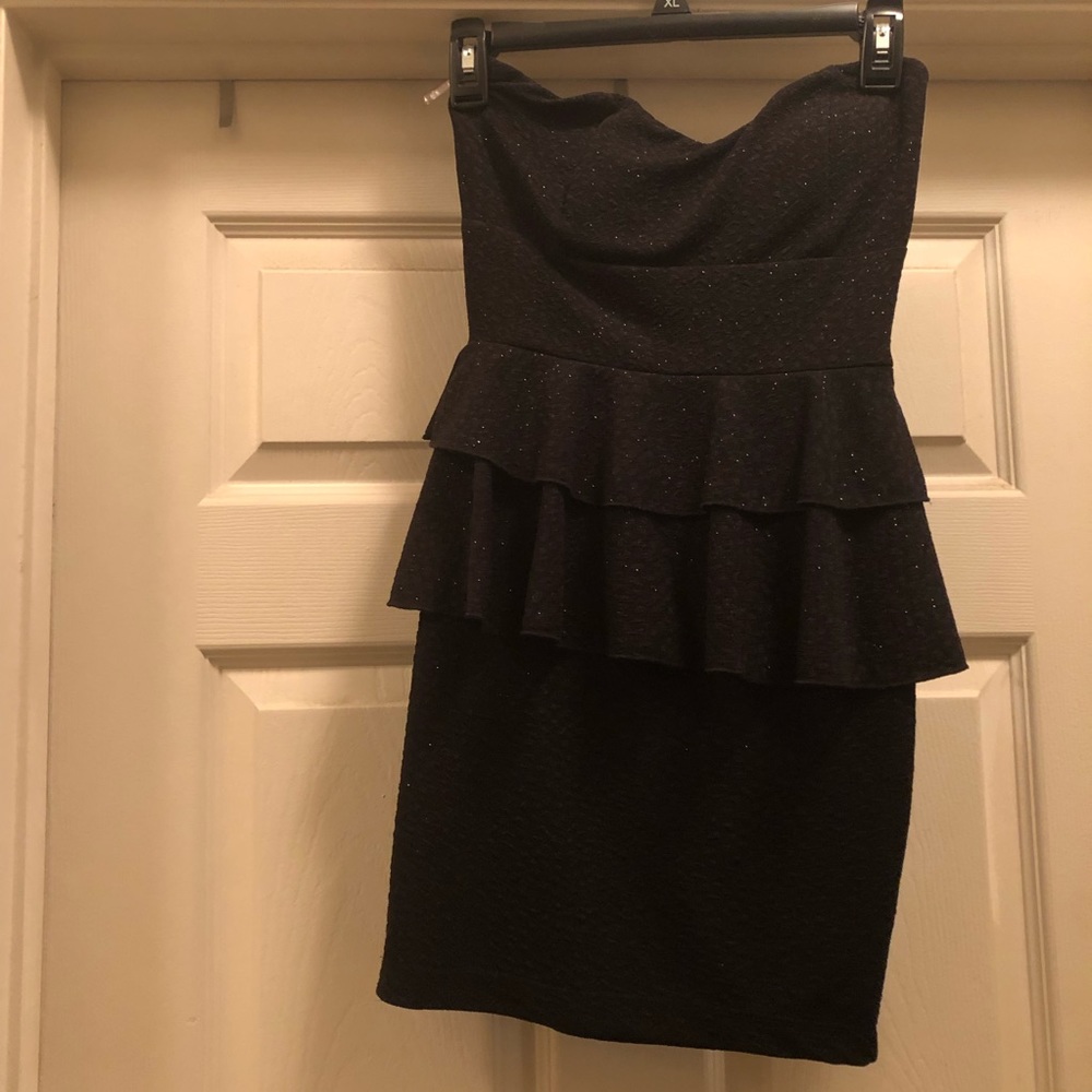 WINDSOR black sparkly peplum dress
